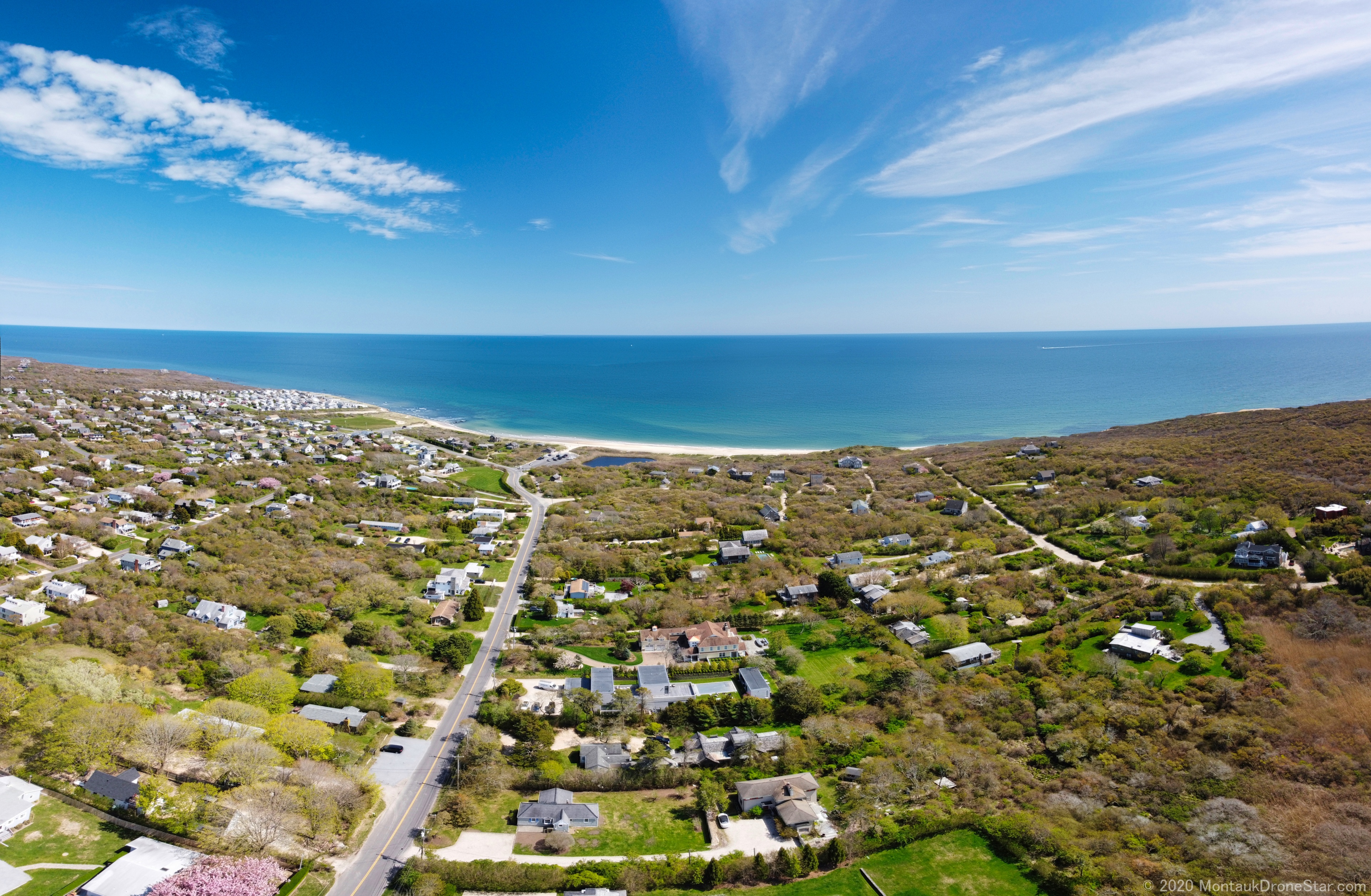 Drone photo of Ditch Plains in Montauk, NY